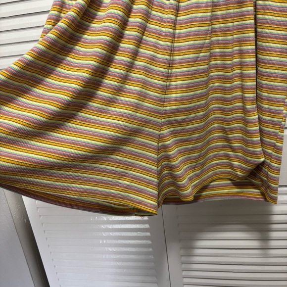 Wild Fable Women Yellow Striped Rib Jersey Knit Stretch Strappy Romper Size XXL - Picture 2 of 6